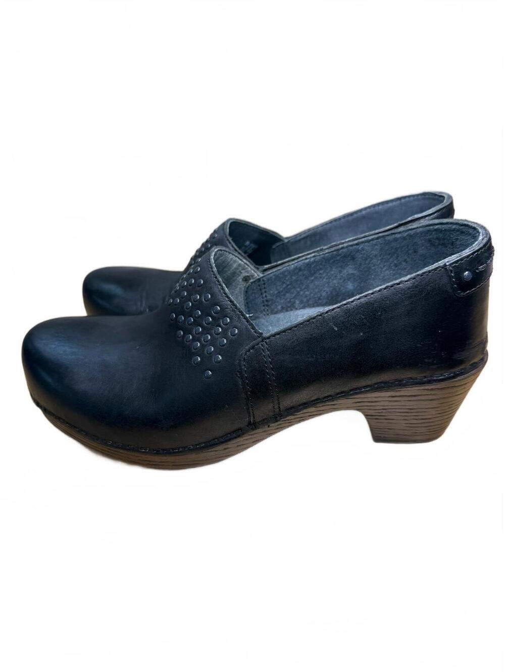 Dansko Mavis Black Leather Clogs Women’s EU 38 / US 7-7.5 Mary Jane Shoes